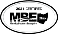 2021 Certified MBE, Ohio. Minority Business Enterprise.